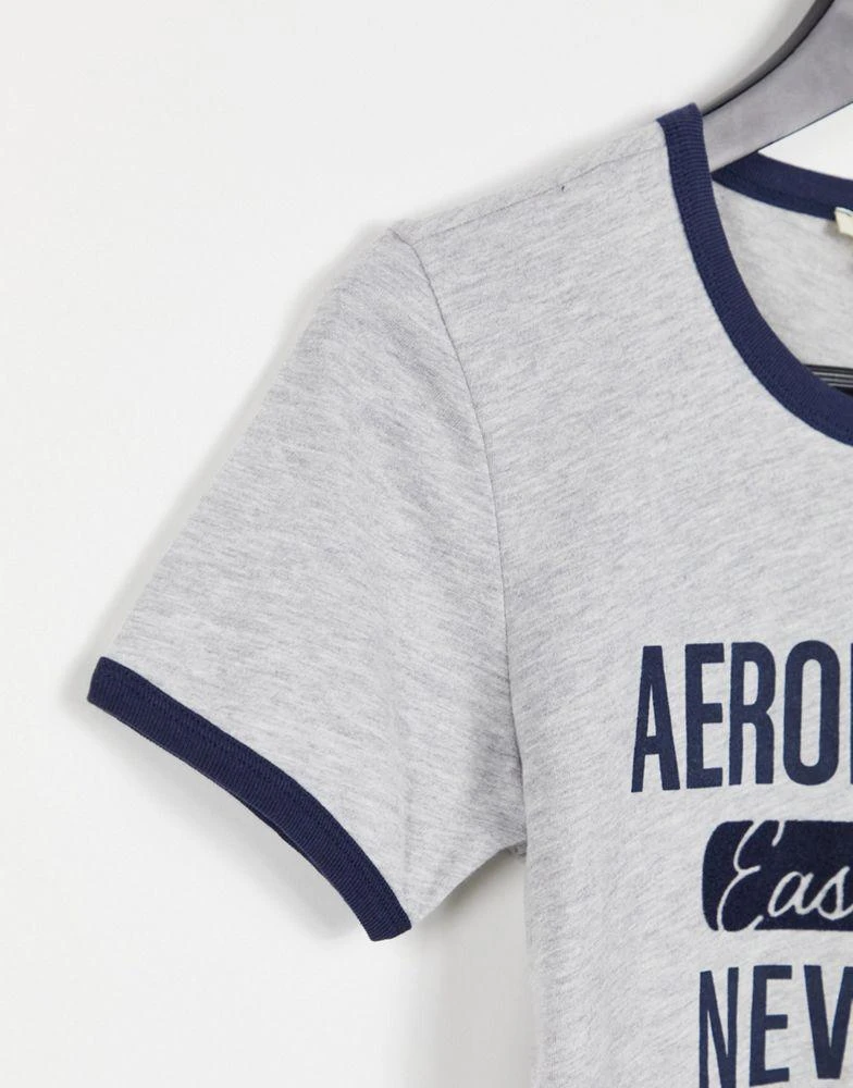 商品Aeropostale|Aeropostale ringer logo t-shirt in grey,价格¥73,第3张图片详细描述