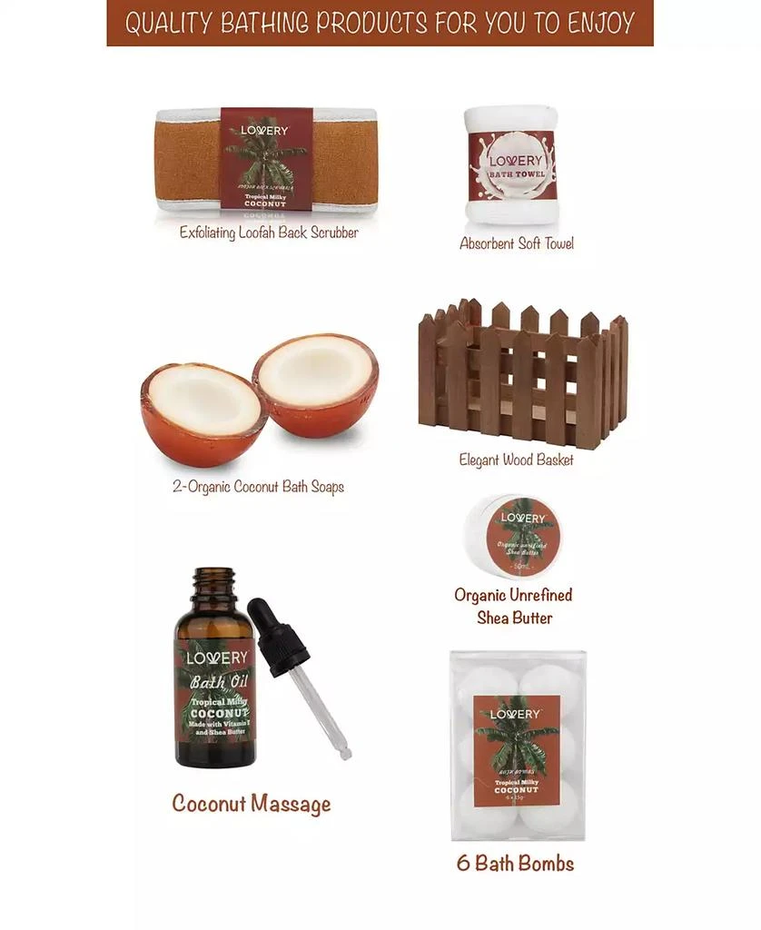 商品Lovery|16-Pc. Coconut Home Spa Body Care Gift Set,价格¥208,第3张图片详细描述