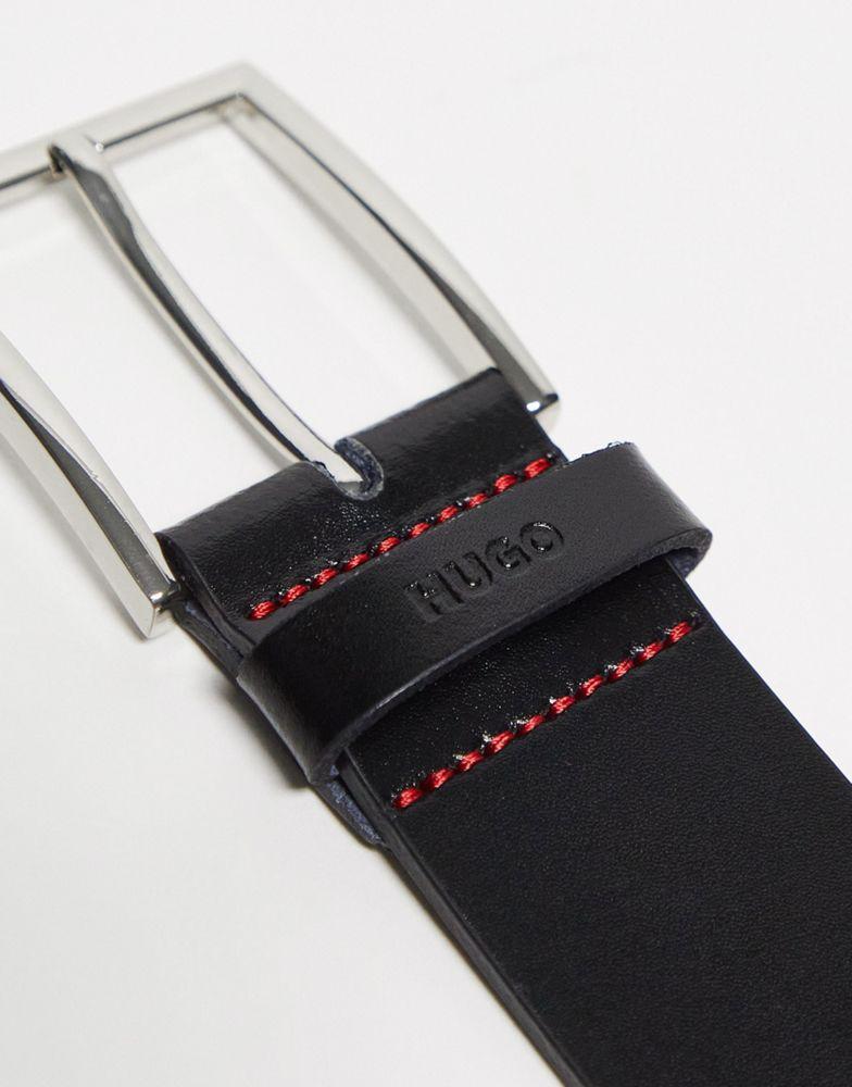 HUGO Giaspo leather belt in black商品第4张图片规格展示