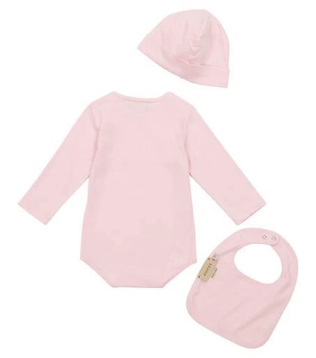 商品Gucci|Baby logo cotton bodysuit, hat and bib set,价格¥2366,第4张图片详细描述