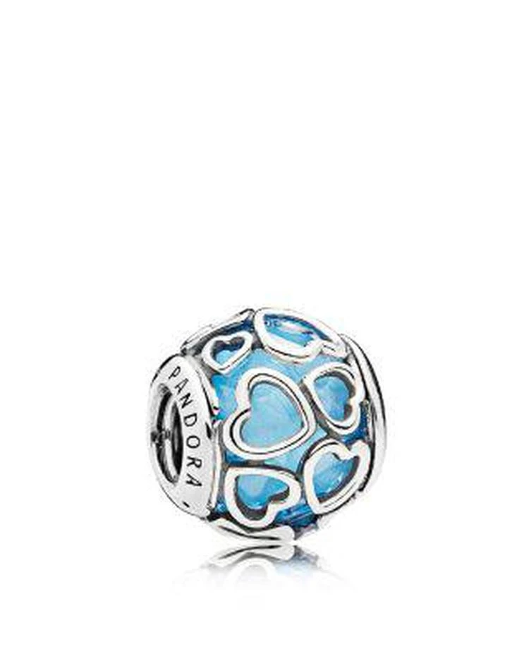 商品PANDORA| Fast Track CollectionSterling Silver & Blue Crystal Heart Encased Charm ,价格¥338,第1张图片