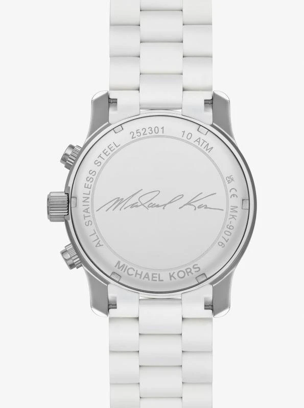 商品Michael Kors|Oversized Runway White-Tone Watch,价格¥1716,第4张图片详细描述