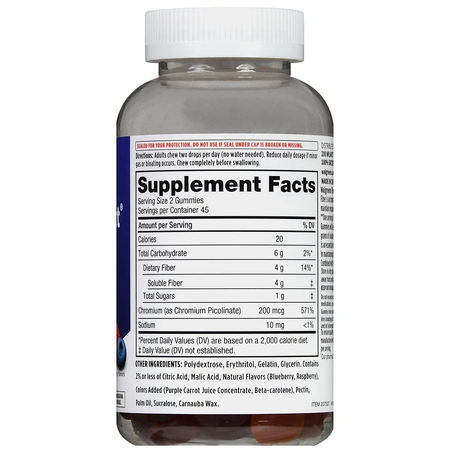 商品Walgreens|Fiber Select Gummies Natural Mixed Berry,价格¥90,第3张图片详细描述