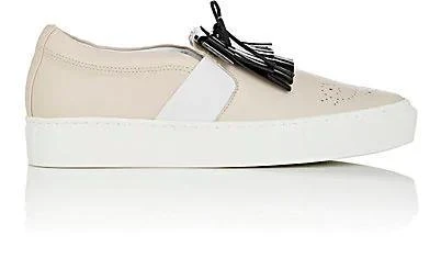 商品Lanvin|Kiltie Leather Slip-On Sneakers,价格¥1042,第1张图片