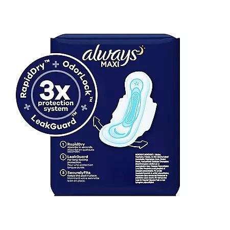 Always Maxi Extra Heavy Overnight Pads, Unscented - Size 5 (54 ct.) 商品