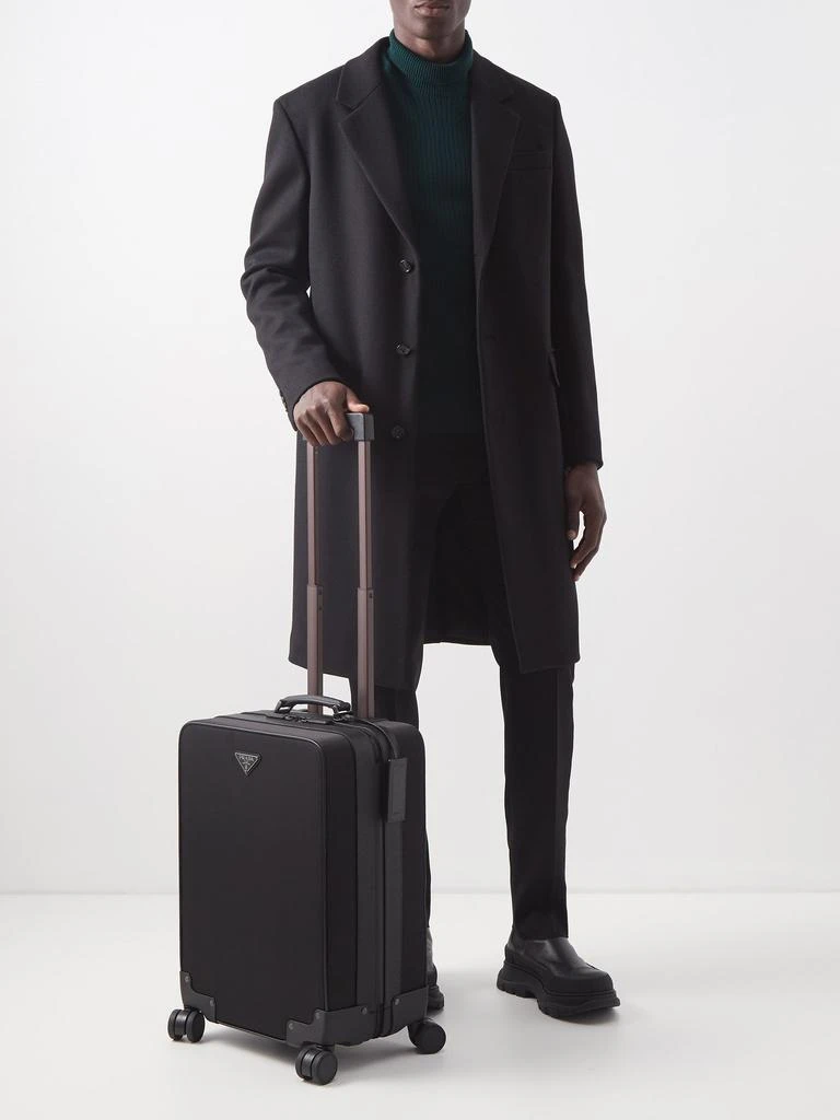商品Prada|Logo-plaque nylon and leather cabin suitcase,价格¥30363,第2张图片详细描述