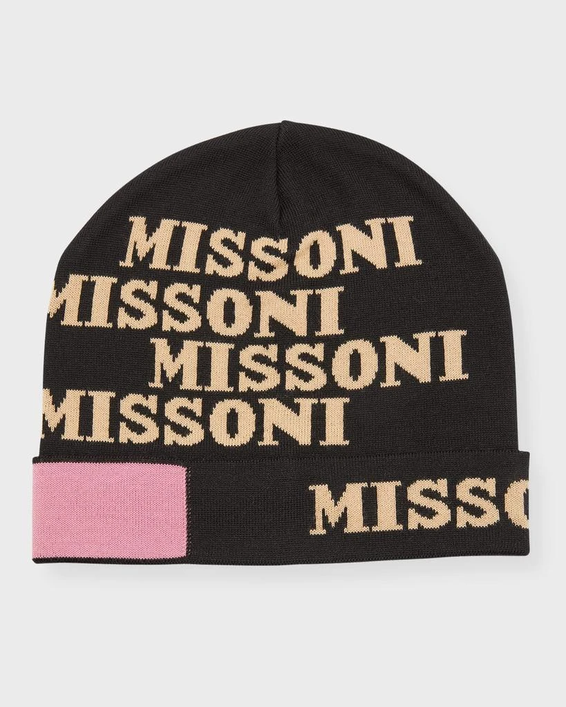 商品Missoni|Wool Blend Beanie w/ Logo Knit Detail,价格¥1314,第1张图片