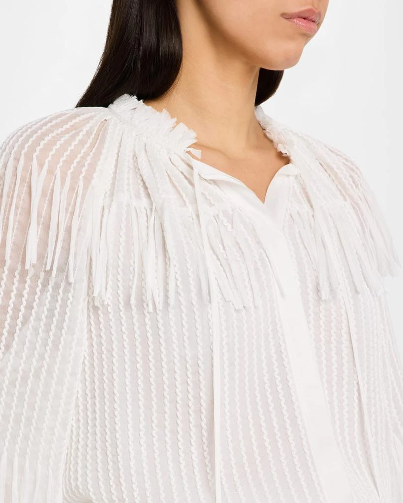 商品Kobi Halperin|Poppi Tie-Neck Fringe Chiffon Blouse,价格¥3341,第5张图片详细描述