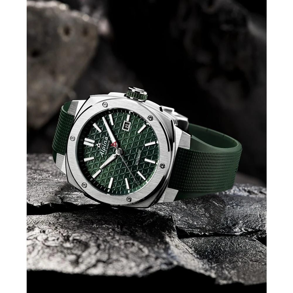 Men's Swiss Automatic Alpiner Green Rubber Strap Watch 41mm 商品