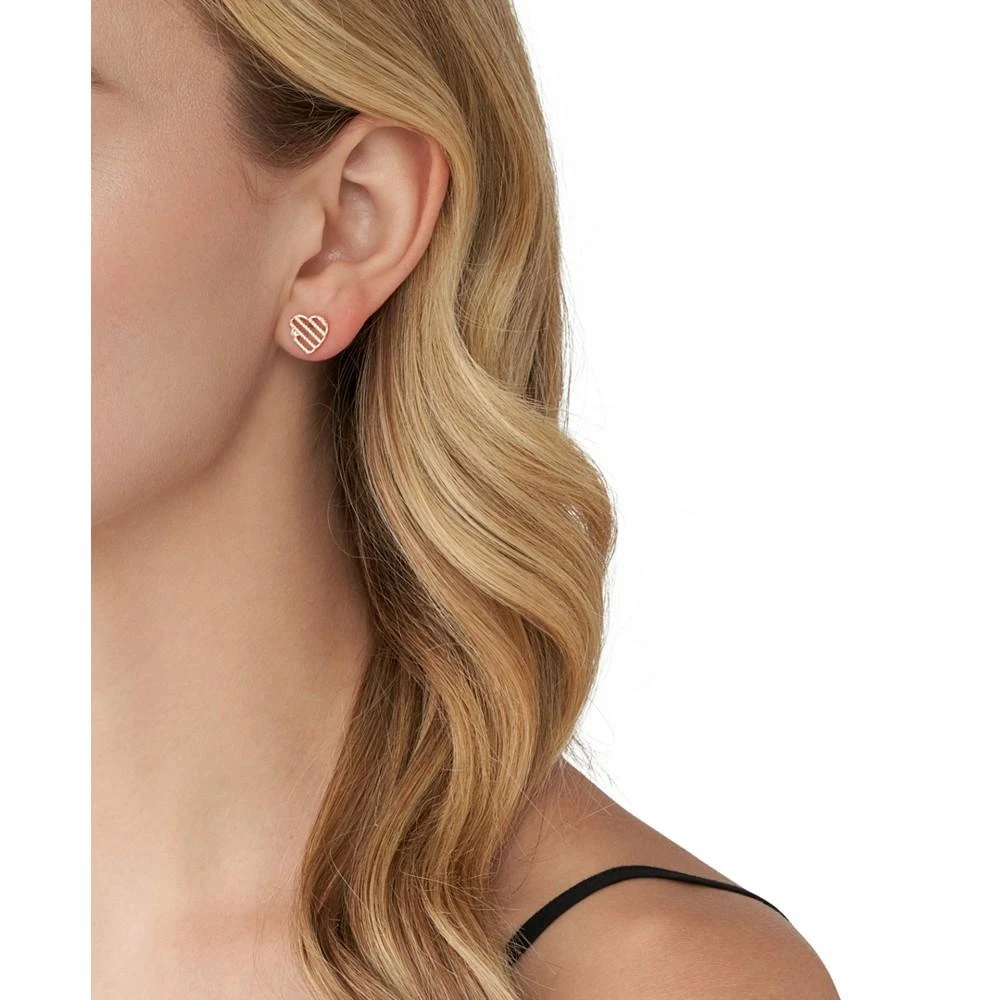 商品Michael Kors|Sterling Silver Open Heart Stud Earrings Available in Silver, 14K Rose-Gold Plated or 14K Gold Plated,价格¥652,第3张图片详细描述