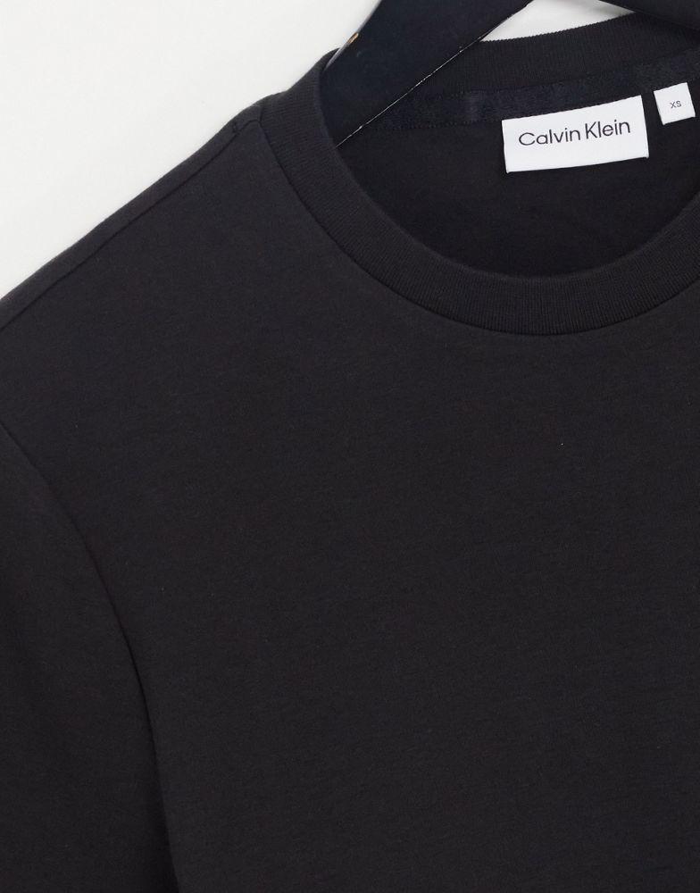 Calvin Klein cotton blend t-shirt with logo in black - BLACK商品第4张图片规格展示