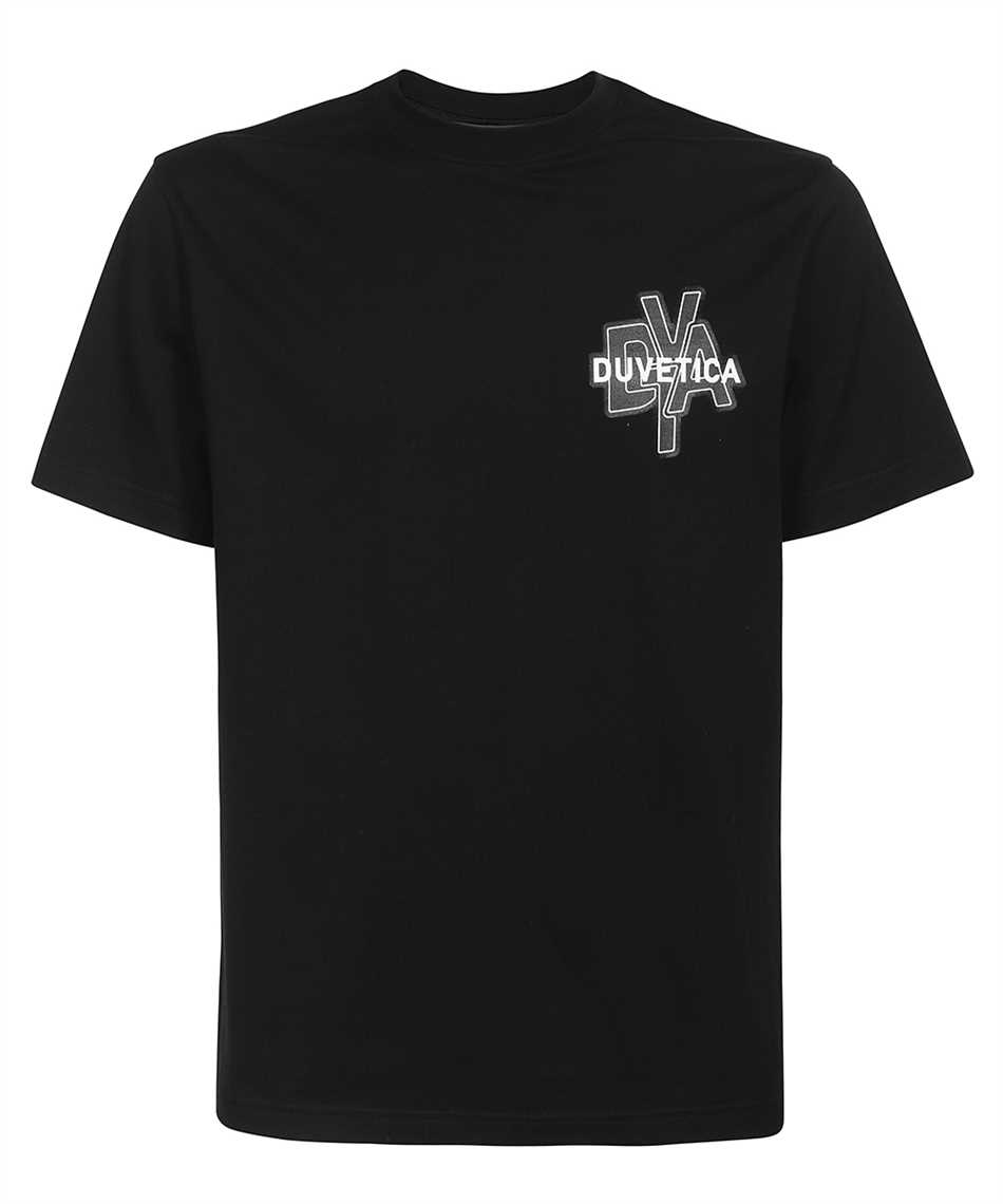 DUVETICA 男士黑色棉质短袖T恤 VXRT00423K0001-BKS商品第1张图片规格展示