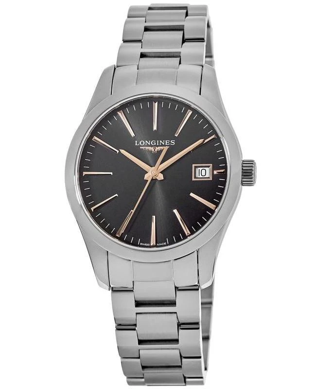 商品Longines|Longines Conquest Classic Black Dial Stainless Steel Women's Watch L2.386.4.52.6,价格¥4562,第1张图片