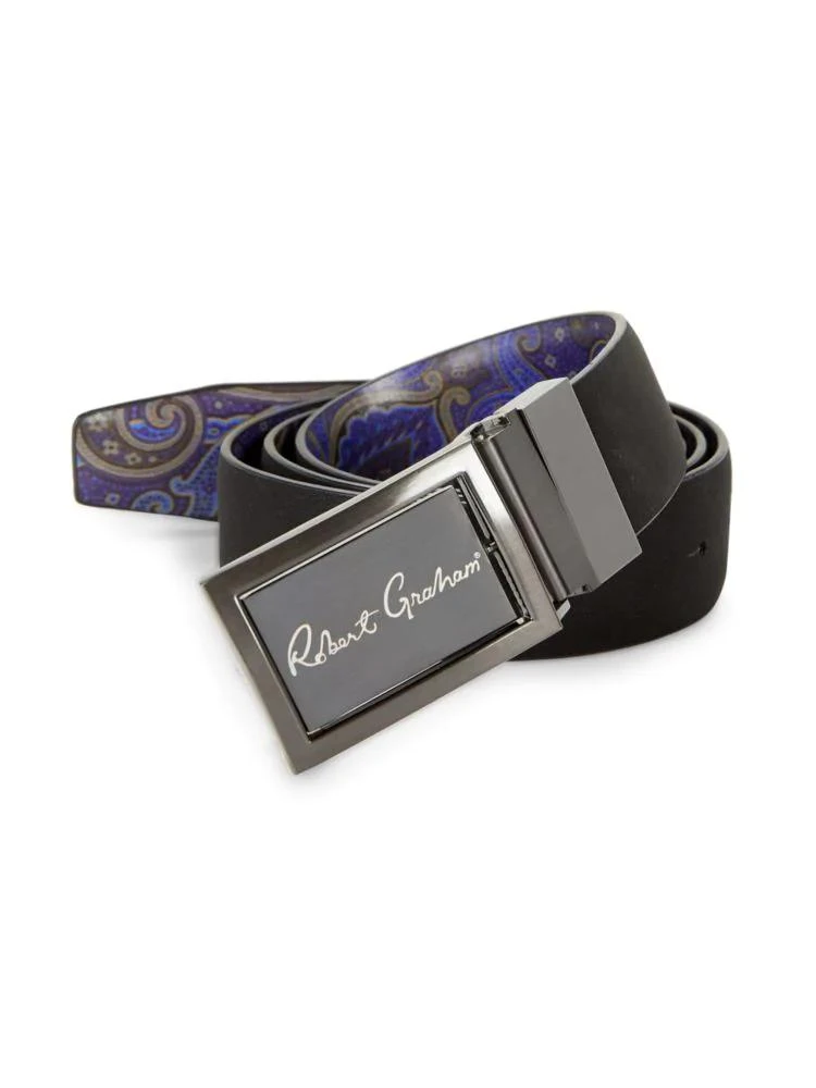 商品Robert Graham|Eclipse Reversible Faux Leather Belt,价格¥240,第1张图片