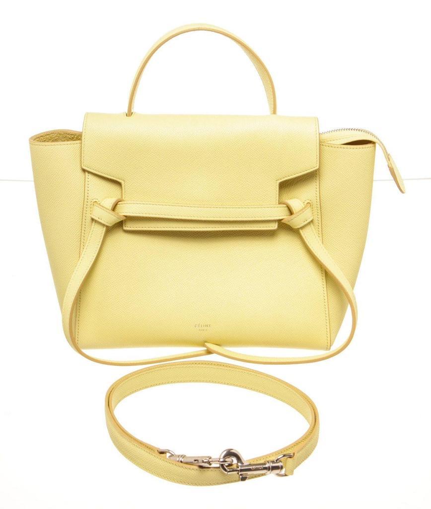 商品[二手商品] Celine|Celine Yellow Leather Micro Belt Bag Tex Shoulder Bag,价格¥13113,第1张图片