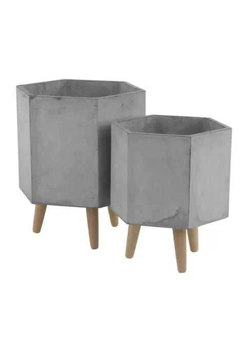 商品Monroe Lane|Lane Contemporary Magnesium Oxide Planter   Set Of 2,价格¥1452,第1张图片