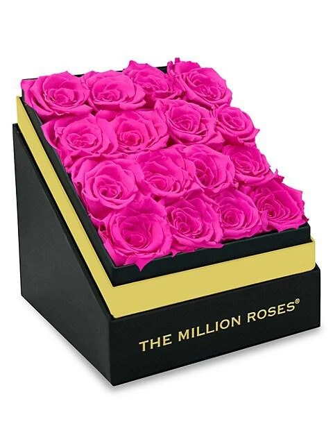 商品The Million Roses|Neon Pink Roses In Square Box,价格¥1495,第1张图片