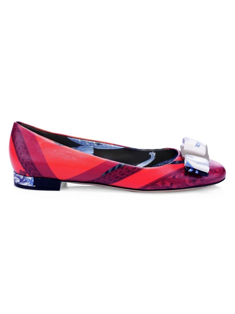 商品Salvatore Ferragamo|Varina Stanarte Carmine Leather Flats,价格¥2664,第1张图片