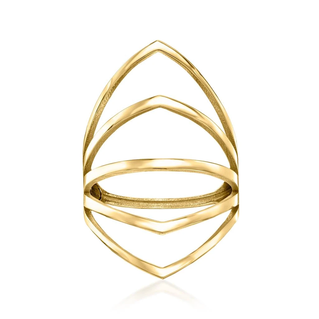 商品Ross-Simons|Italian 14kt Yellow Gold Open Multi-Row Geometric Ring,价格¥1902,第1张图片