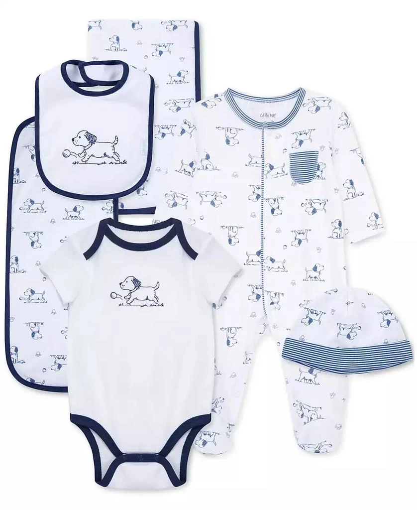 商品Little Me|Baby Boys Cotton Puppy Toile Gift Box, 6 Piece Set,价格¥371,第1张图片
