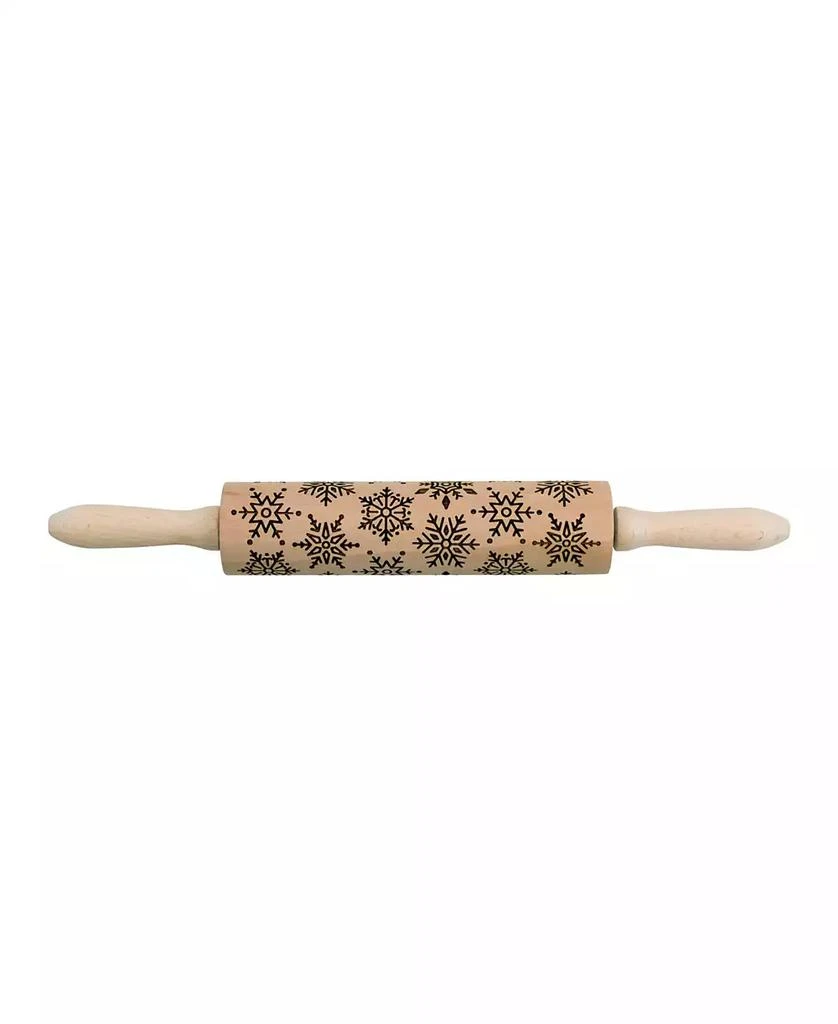 商品Mrs. Anderson's Baking|Snowflake Design Embossing Rolling Pin European Beechwood,价格¥386,第1张图片