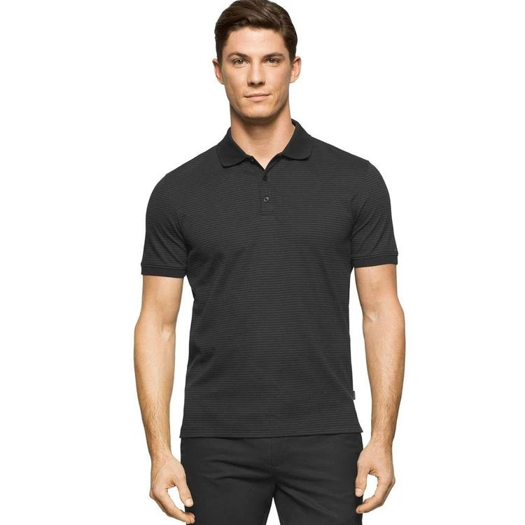 商品Calvin Klein|Calvin Klein Men's Striped Contrast-Collar Polo,价格¥443,第3张图片详细描述