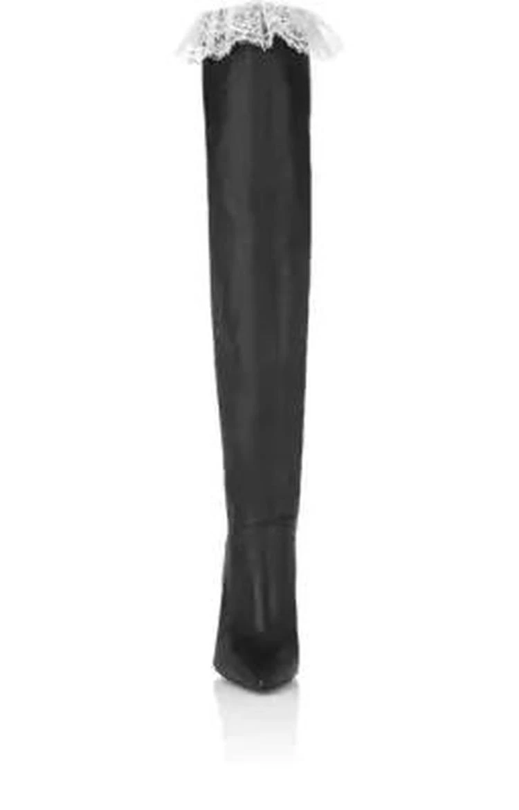 商品PHILOSOPHY di LORENZO SERAFINI|Lace-Trim Over-The-Knee Boots,价格¥2894,第4张图片详细描述