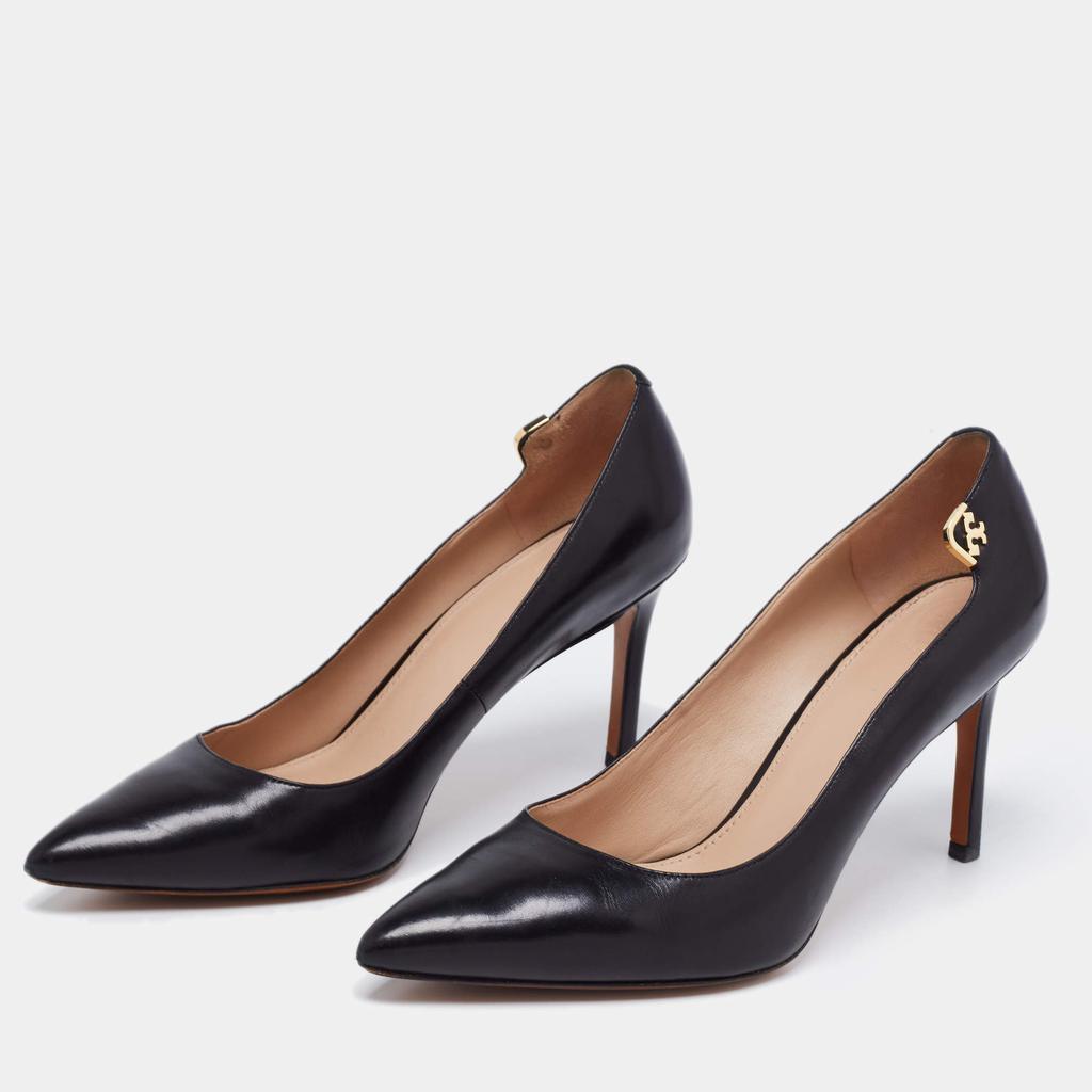 商品[二手商品] Tory Burch|Tory Burch Black Leather Elizabeth Pumps Size 39,价格¥1037,第4张图片详细描述