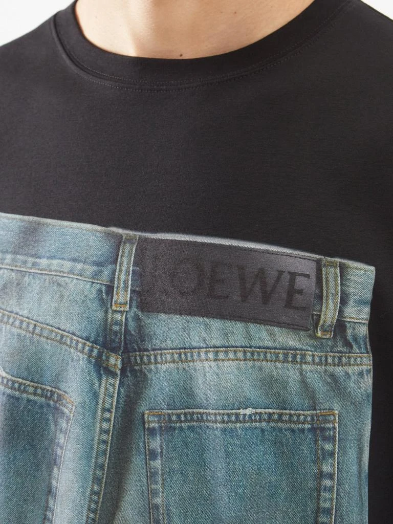 商品Loewe|Denim short-print cotton T-shirt,价格¥2412,第3张图片详细描述