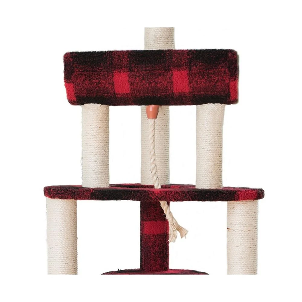 商品Macy's|Real Wood Cat Tree, 4 Levels With Rope, Ramp, Perch, & Condo,价格¥2066,第5张图片详细描述