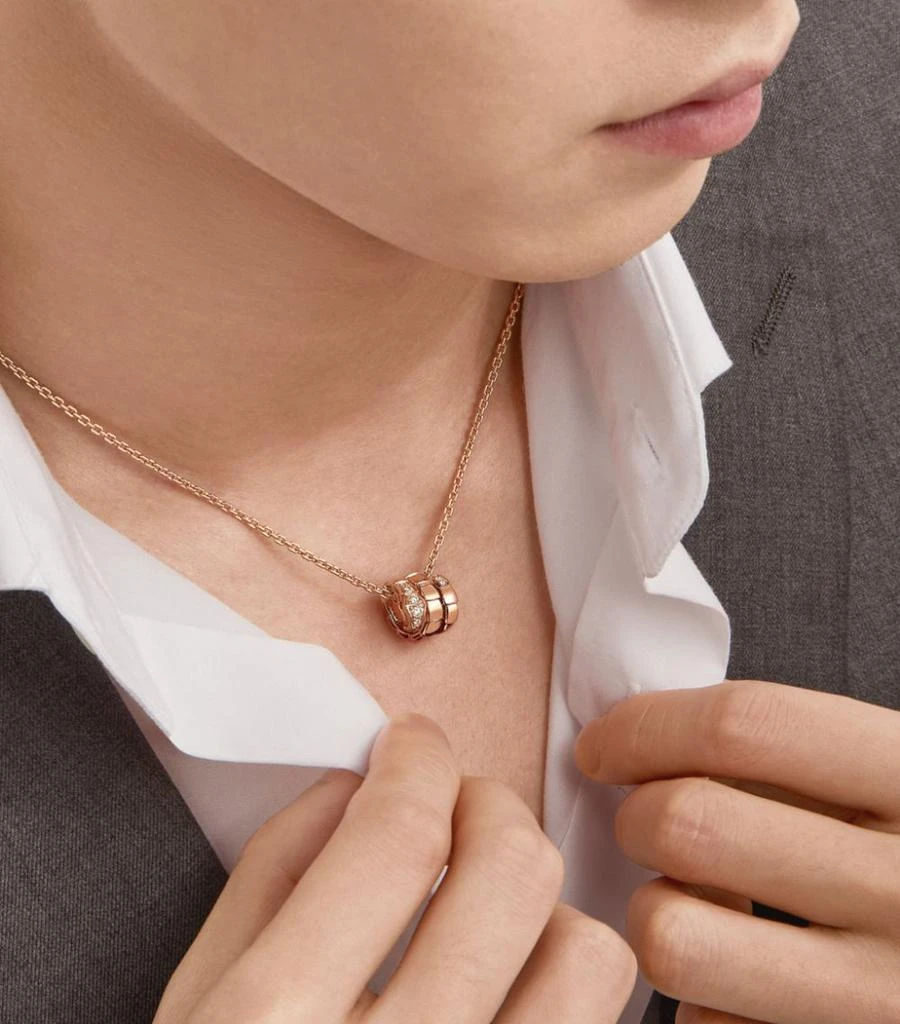 商品BVLGARI|Rose Gold and Demi Pavé Diamond Serpenti Viper Necklace,价格¥38928,第4张图片详细描述