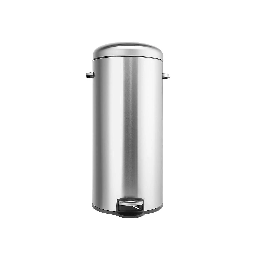 商品Mega Casa|8 Gal./30 Liter Stainless Steel Round Shape Step-on Trash Can for Kitchen,价格¥442,第1张图片