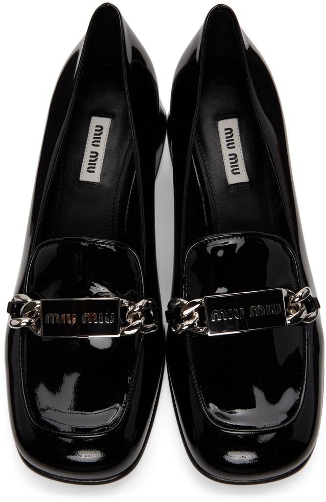 Black Patent Vernice Chain Loafers商品第5张图片规格展示