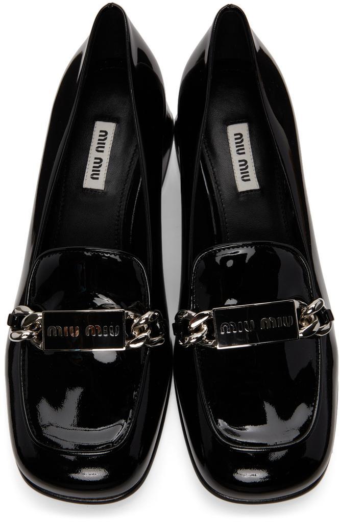 商品Miu Miu|Black Patent Vernice Chain Loafers,价格¥8210,第7张图片详细描述