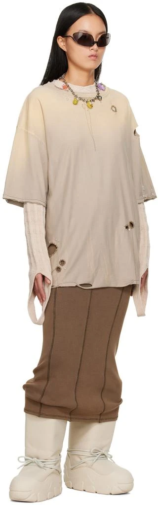 商品Acne Studios|Beige Distressed T-Shirt,价格¥1504,第4张图片详细描述