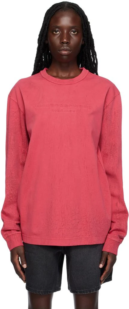 商品Alexander Wang|Red Overdyed Long Sleeve T-Shirt,价格¥1177,第1张图片