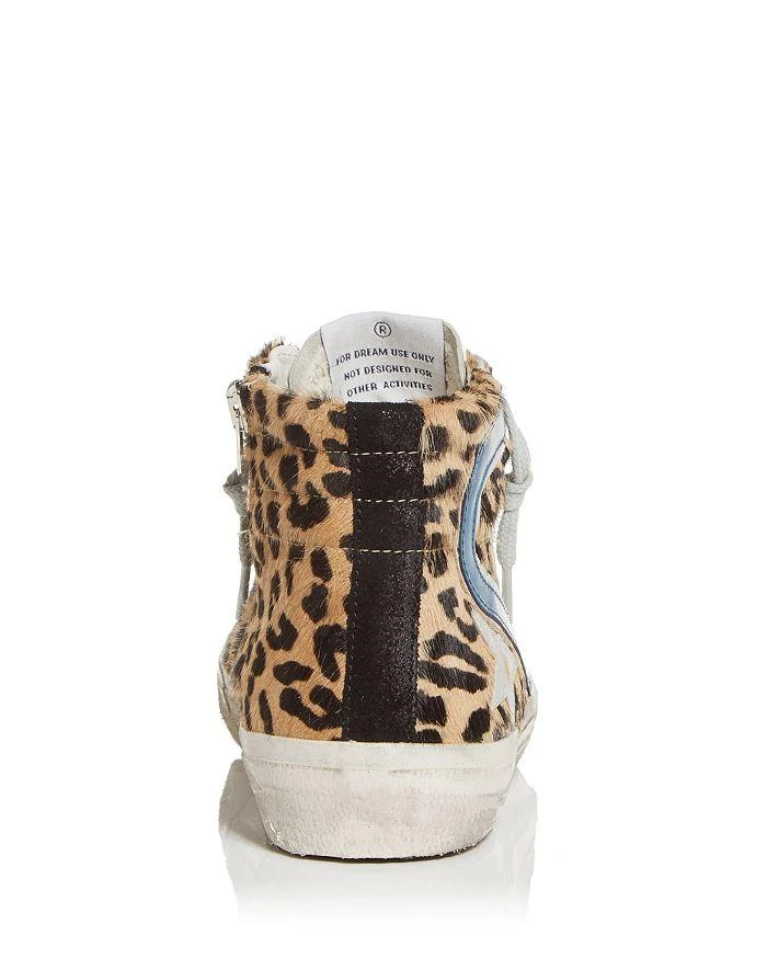 商品Golden Goose|Women's Slide Leopard Print Calf Hair High Top Sneakers,价格¥4934,第4张图片详细描述