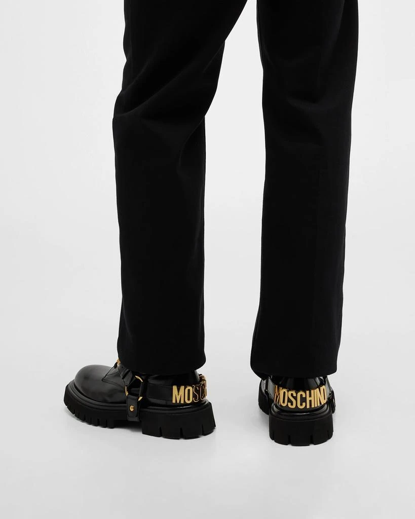 商品Moschino|Men's Lug Sole Leather Combat Boots,价格¥8563,第2张图片详细描述