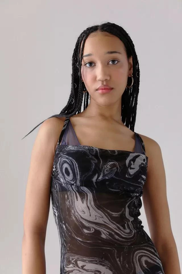 商品Urban Outfitters|UO Erandi Mesh Cowl Neck Midi Dress,价格¥148-¥148,第3张图片详细描述