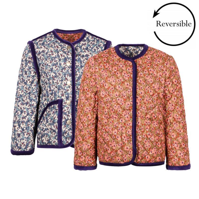 商品SHIRTAPORTER|Floral print reversible jacket in blue and terracotta,价格¥1998,第1张图片