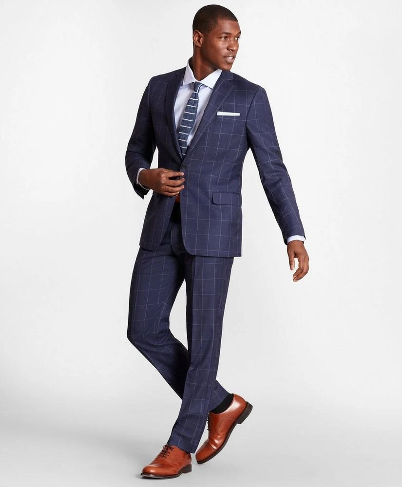 Brooks Brothers Brooks Brothers Regent-Fit Windowpane Wool Twill Suit Pants 2