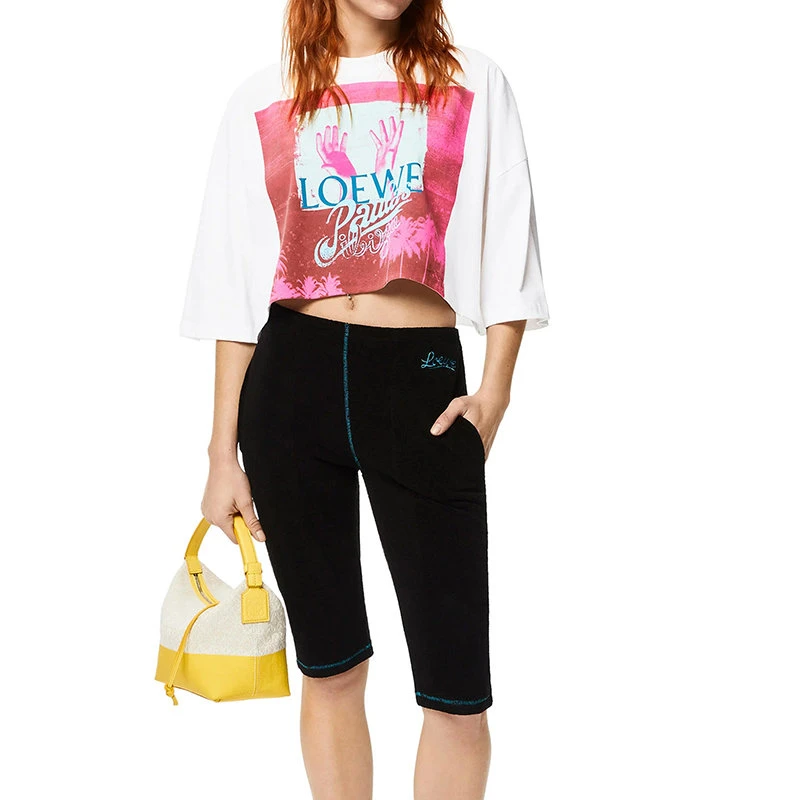 商品Loewe|【预售3-7天】LOEWE/罗意威 22年春夏新款 女士白色/多色棉质混纺棕榈树印花短款T恤S616Y22X39-2016,价格¥2884,第5张图片详细描述