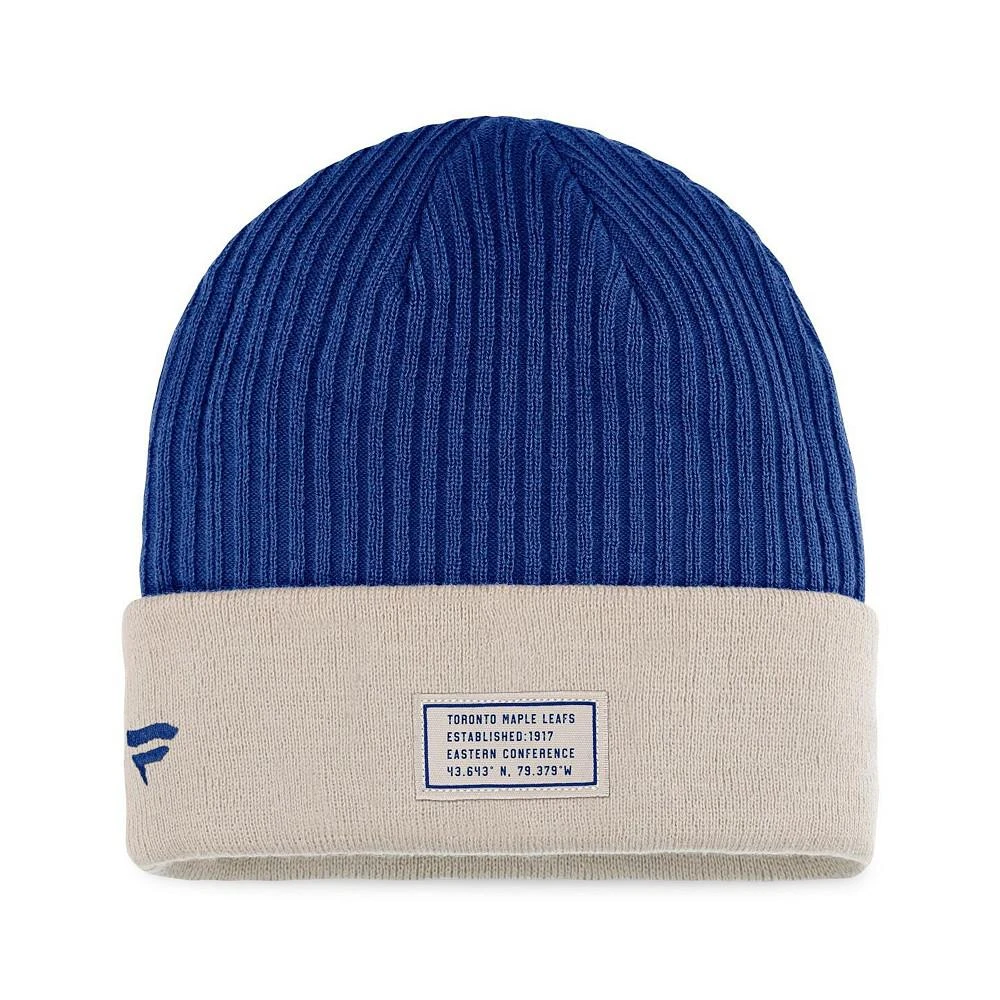 商品Fanatics|Men's Branded Blue and Khaki Toronto Maple Leafs True Classic Outdoor Play Cuffed Knit Hat,价格¥182,第2张图片详细描述