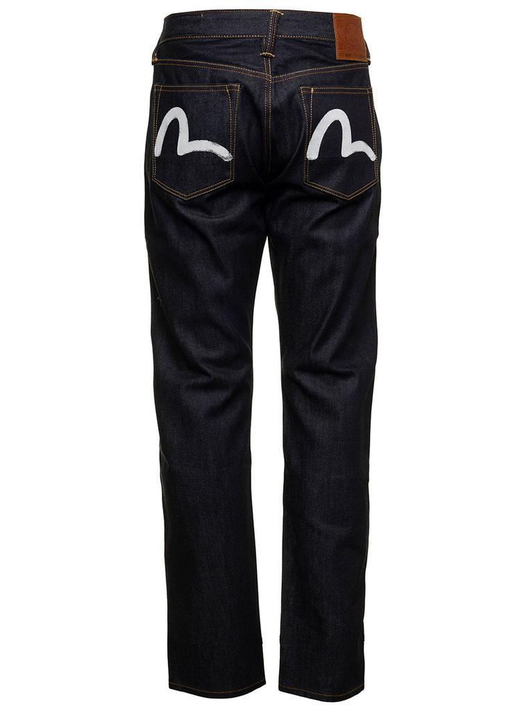 商品Evisu|Evisu Man's Blue Jeans with Off White Seagull  back Print,价格¥1383,第4张图片详细描述