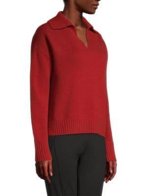 商品Tahari|Cashmere Split V-Neck Sweater,价格¥559-¥782,第5张图片详细描述