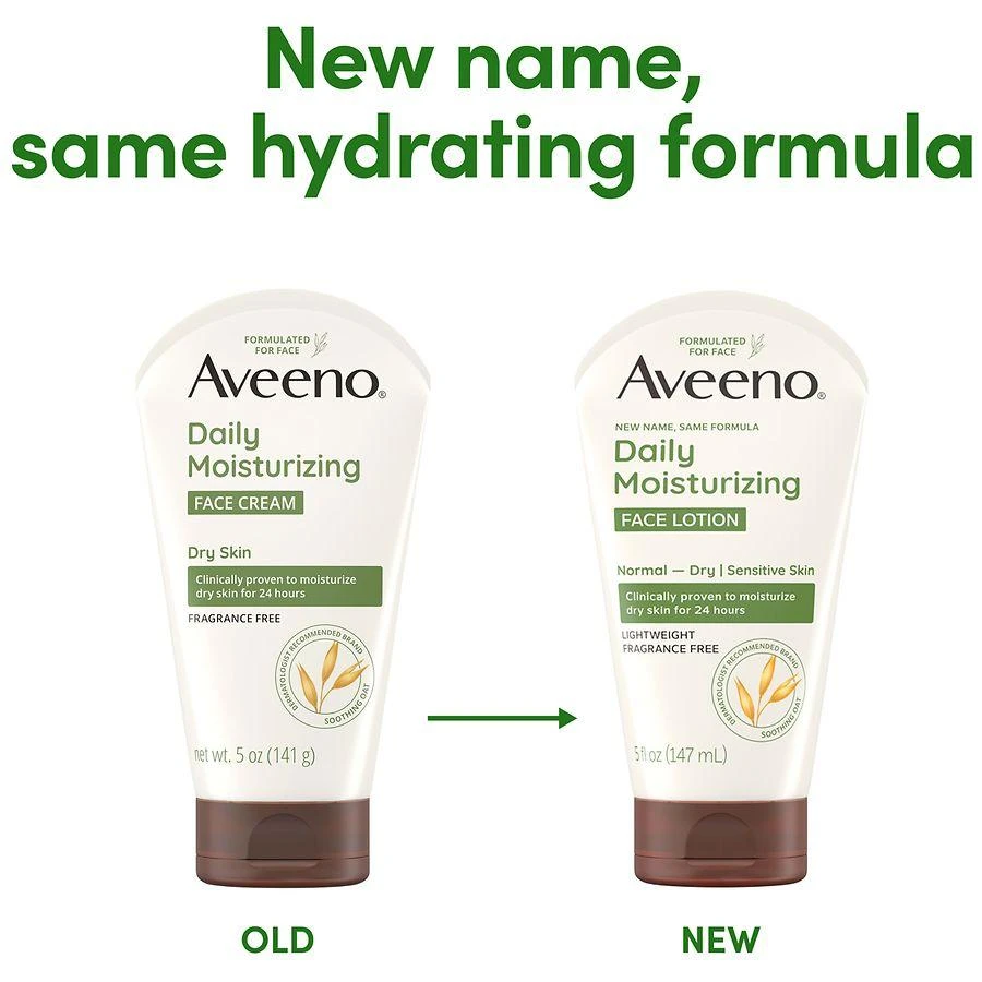 商品Aveeno|Daily Moisturizing Face Lotion with Soothing Prebiotic Oat, Fragrance-Free,价格¥107,第2张图片详细描述