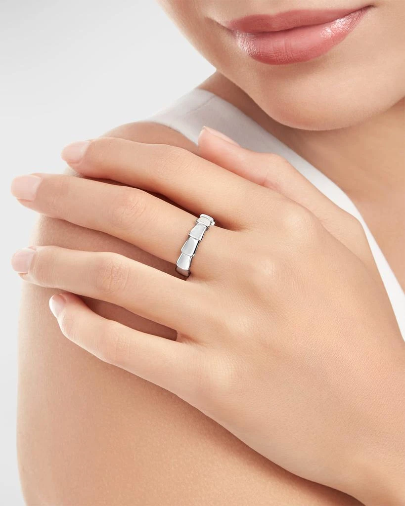 商品BVLGARI|Serpenti Viper Wedding Band Ring in 18k White Gold, EU 50 / US 6.25,价格¥14970,第2张图片详细描述
