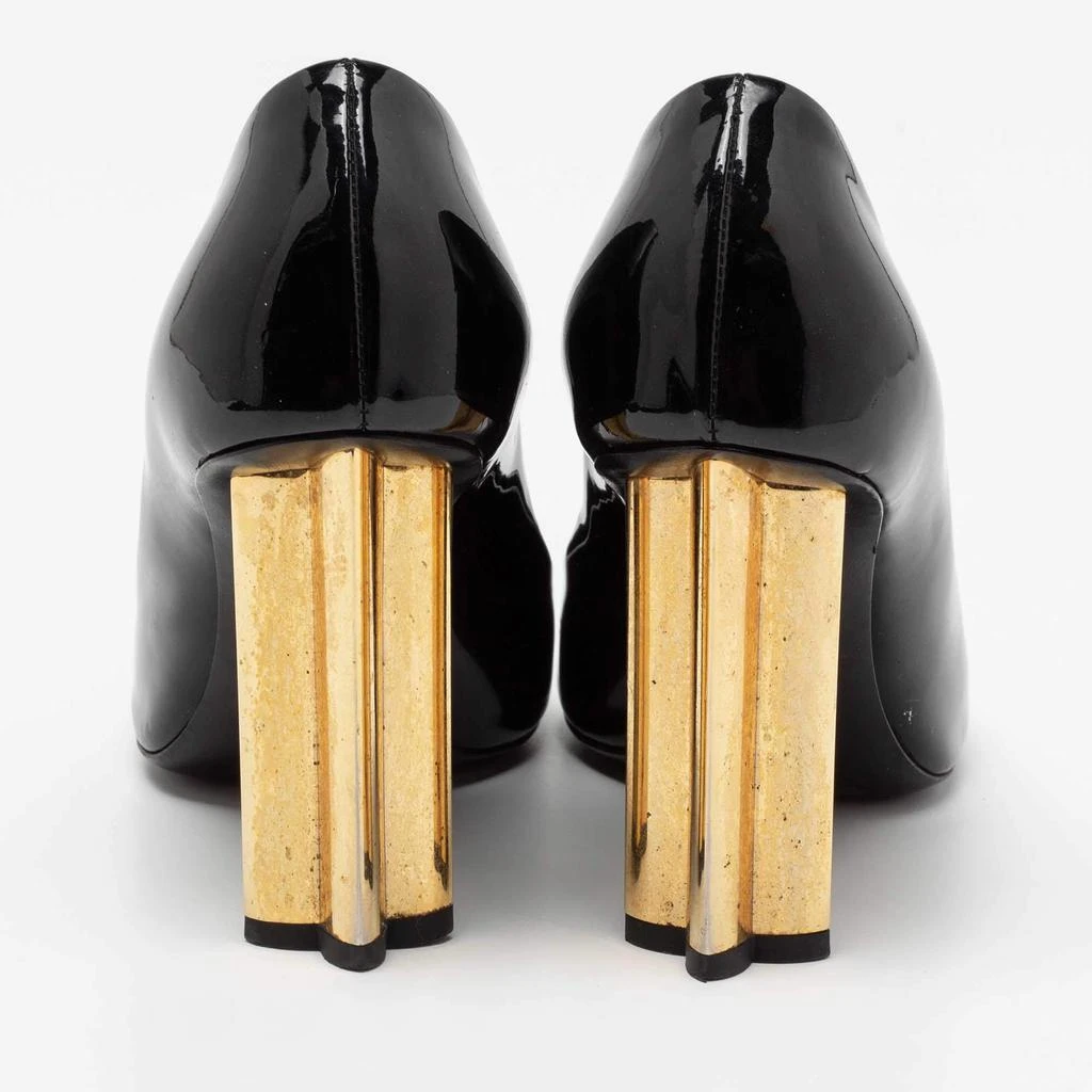 商品[二手商品] Louis Vuitton|Louis Vuitton Black Patent Leather Round Toe Block Heel Pumps Size 36.5,价格¥3202,第5张�图片详细描述