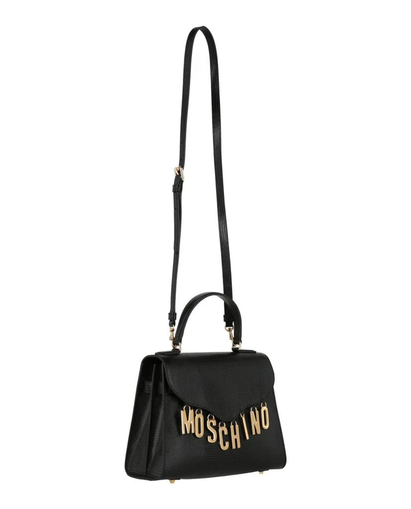 商品Moschino|Logo Charm Leather Top Handle Bag,价格¥6383,第4张图片详细描述