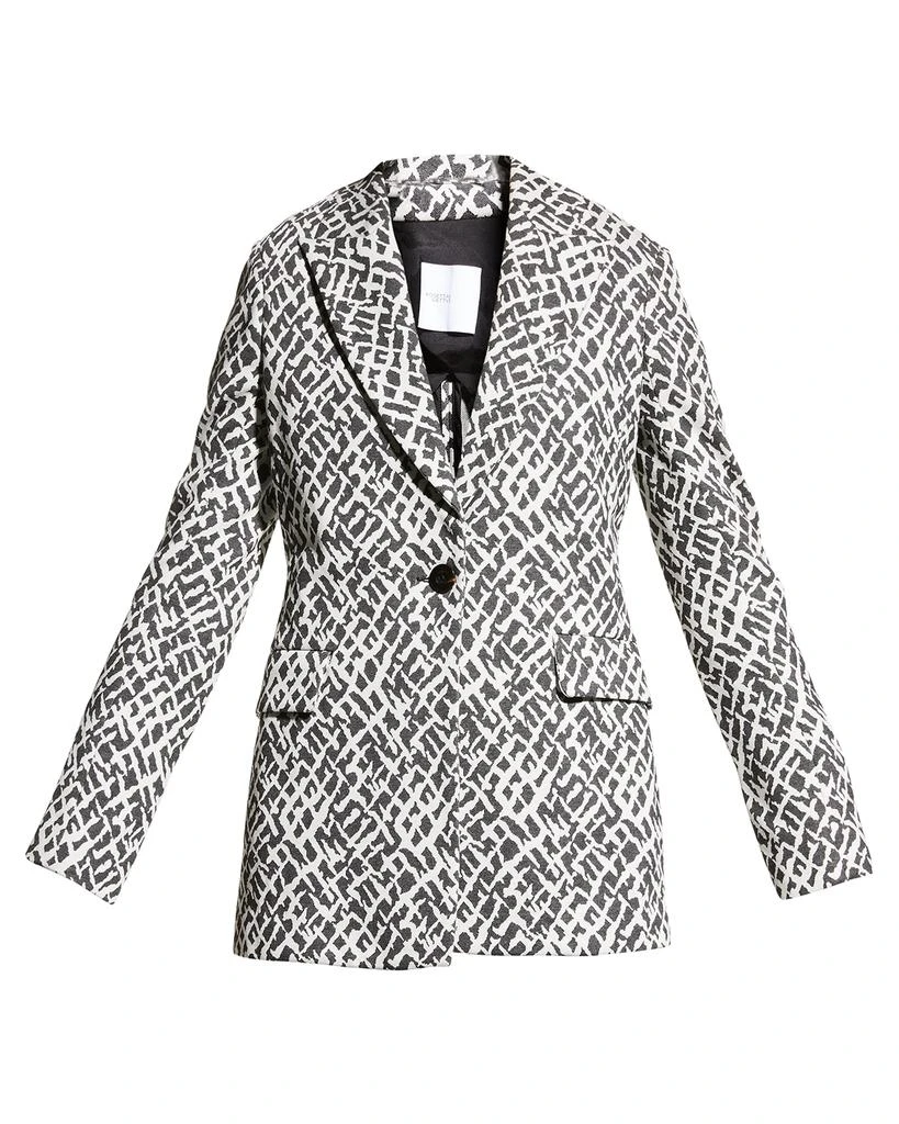 商品ROSETTA GETTY|Crosshatch-Print Peak Lapel Jacket,价格¥2849,第2张图片详细描述